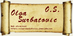 Olga Šurbatović vizit kartica